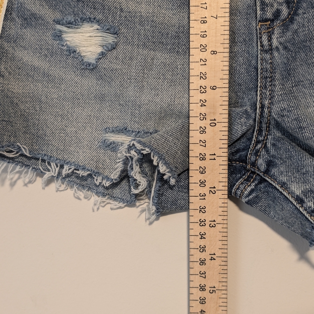 NWT Blank NYC The Barrow Distressed Denim Shorts with Side Stripes Size 25 - Picture 12 of 14